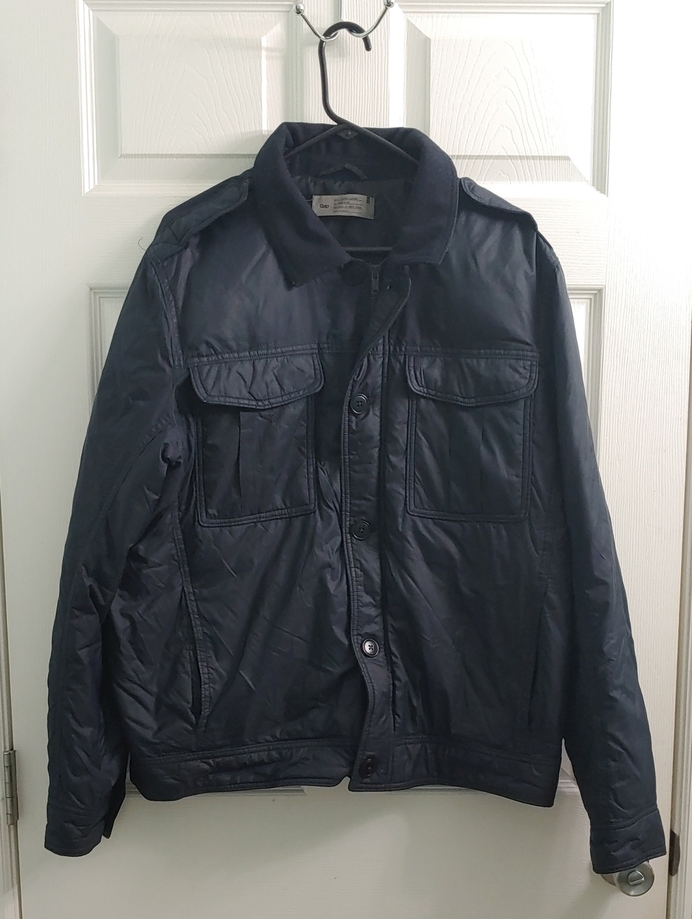 Vintage Gap Utility Jacket Men's XL Navy Military Insulated Coat